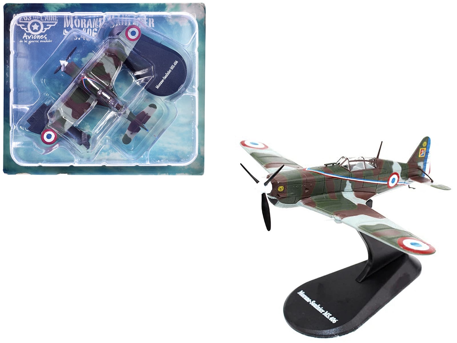 Morane-Saulnier MS.406 Fighter Aircraft "3/4 Escadrille GC II/3" Armee de l'Air (French Air Force) (1940) "Planes of World War II" Series 1/72 Diecast Model Airplane by Luppa - Image 3