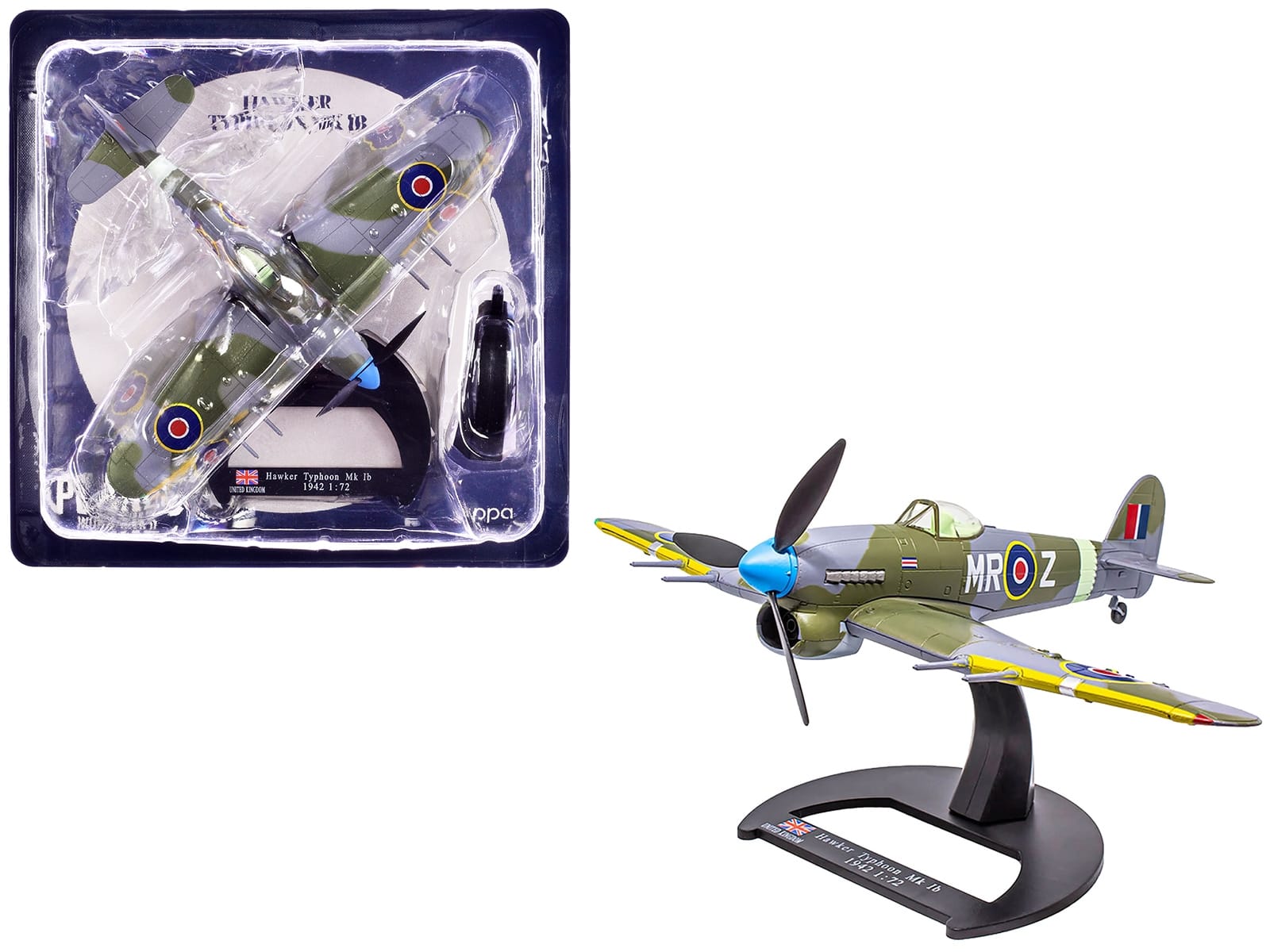 Hawker Typhoon Mk IB Fighter-Bomber Aircraft "No. 245 (Northern Rhodesian) Squadron" Royal Air Force (1942) "Planes of World War II" Series 1/72 Diecast Model Airplane by Luppa - Image 3