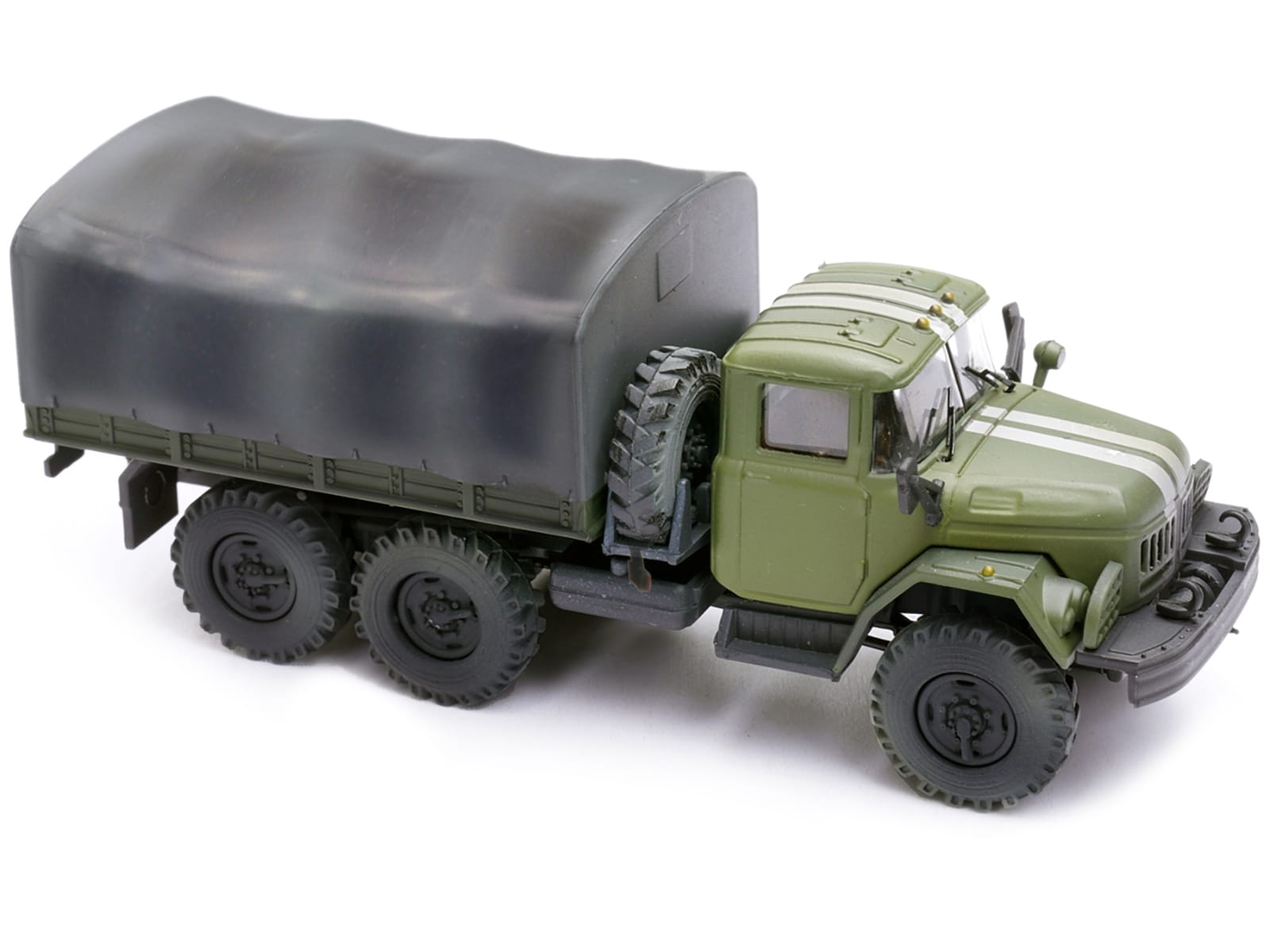 ZIL 131 Cargo Truck Green with White Stripes "Ukrainian Ground Forces" 1/72 Diecast Model by Legion - Image 2