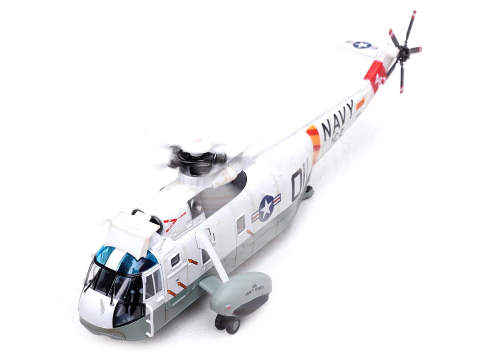 Sikorsky SH-3G Sea King Helicopter "148987/AB 011 Helicopter Combat Support Squadron 2 Fleet Angels USS John F Kennedy (CVA-67)" (1970s) United States Navy 1/72 Diecast Model by Legion - Image 4