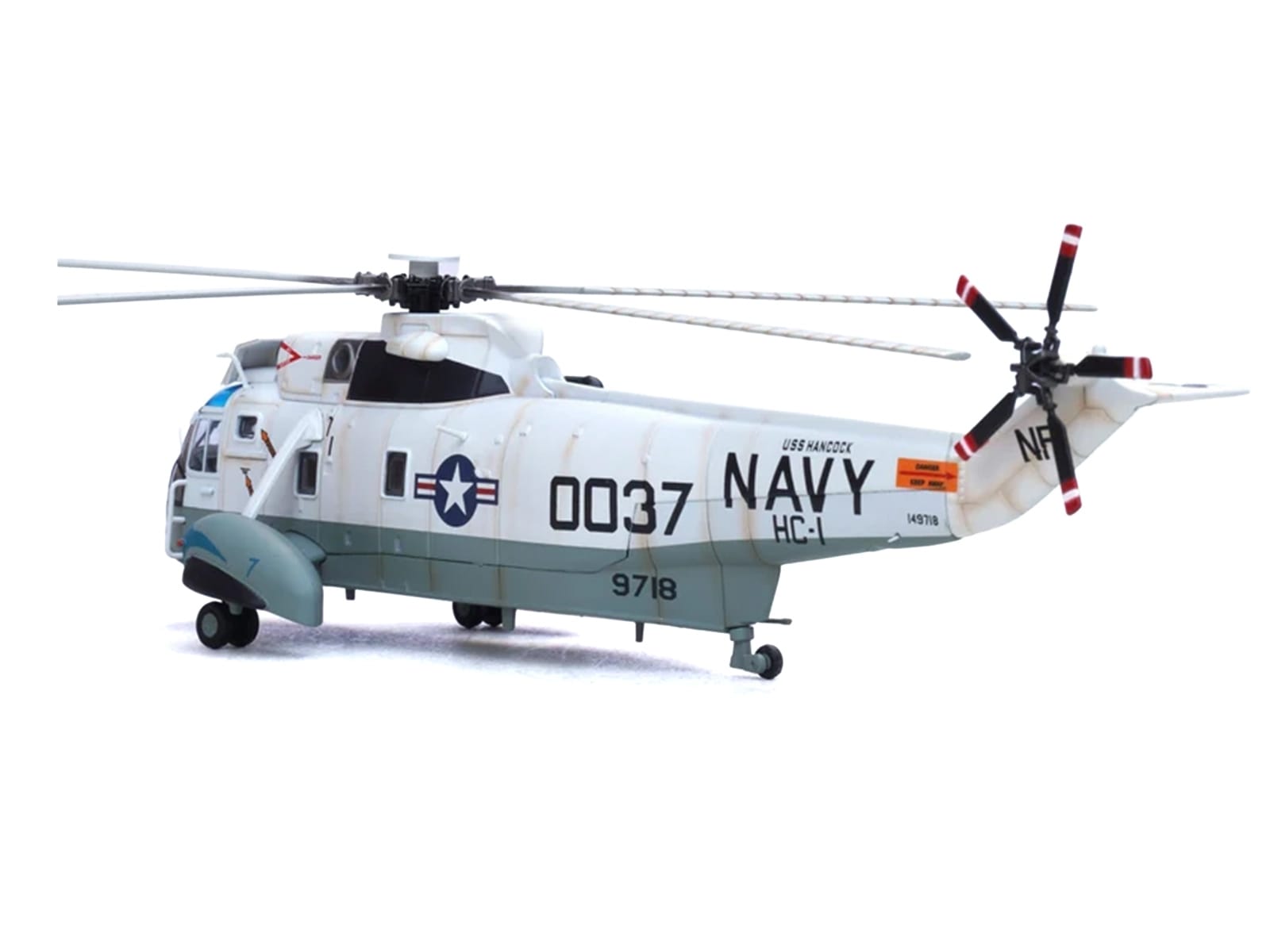 Sikorsky SH-3G Sea King Helicopter "149718-NF 0037 Helicopter Combat Support Squadron 1 (HC-1) Fleet Angels USS Hancock (CVA-19)" (1970s) United States Navy 1/72 Diecast Model by Legion - Image 2