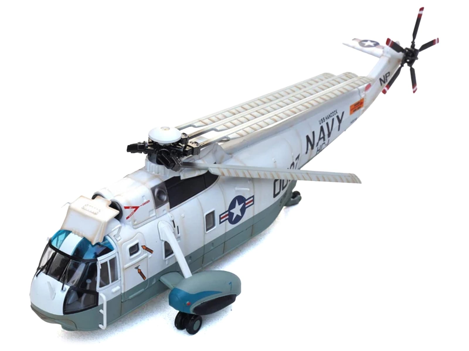 Sikorsky SH-3G Sea King Helicopter "149718-NF 0037 Helicopter Combat Support Squadron 1 (HC-1) Fleet Angels USS Hancock (CVA-19)" (1970s) United States Navy 1/72 Diecast Model by Legion - Image 3