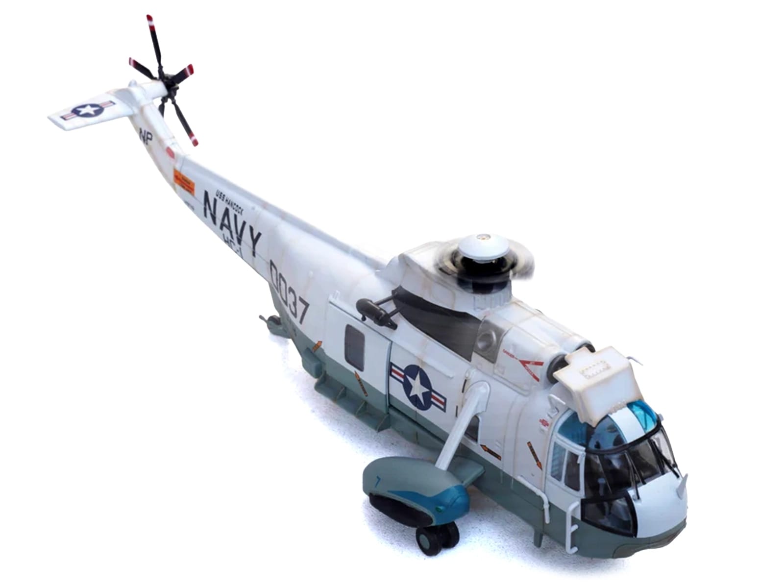Sikorsky SH-3G Sea King Helicopter "149718-NF 0037 Helicopter Combat Support Squadron 1 (HC-1) Fleet Angels USS Hancock (CVA-19)" (1970s) United States Navy 1/72 Diecast Model by Legion - Image 4