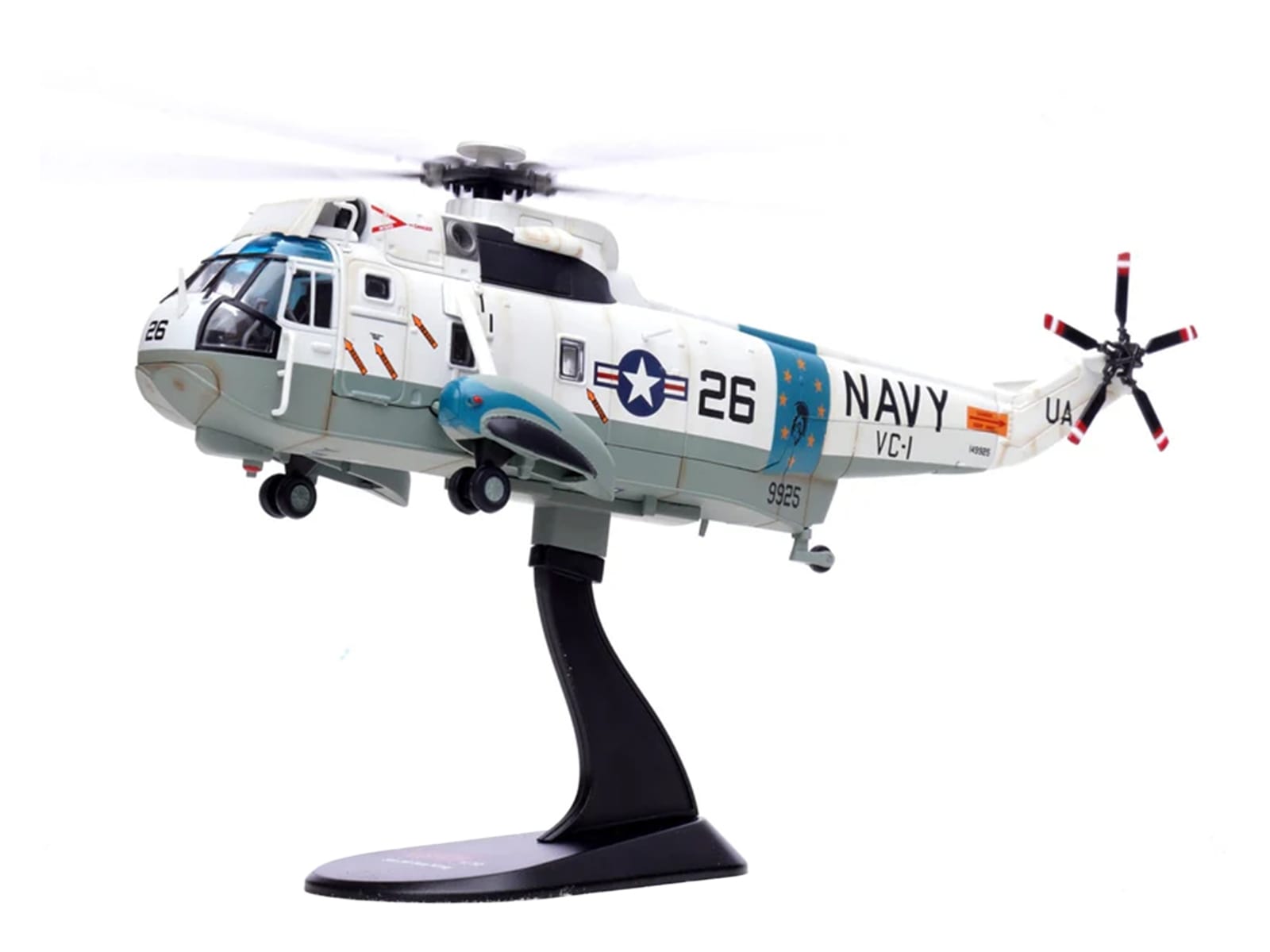 Sikorsky SH-3G Sea King Helicopter "149925/UA 26 Fleet Composite Squadron 1 Blue Alii NAS Barbers Point Hawaii" (1970s) United States Navy 1/72 Diecast Model by Legion - Image 5