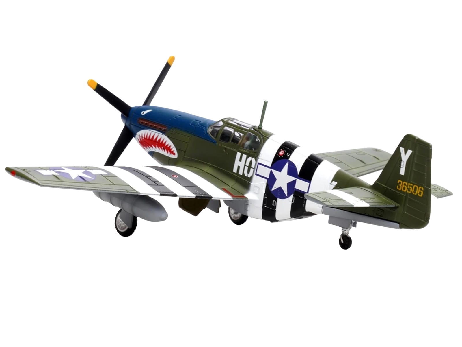 North American P-51B Mustang Aircraft "John Bennett 487th Fighter Squadron 352nd Fighter Group Blue-Nosed Bastards of Bodney RAF Bodney" (1944) United States Army Air Forces 1/72 Diecast Model Airplane by Legion - Image 3