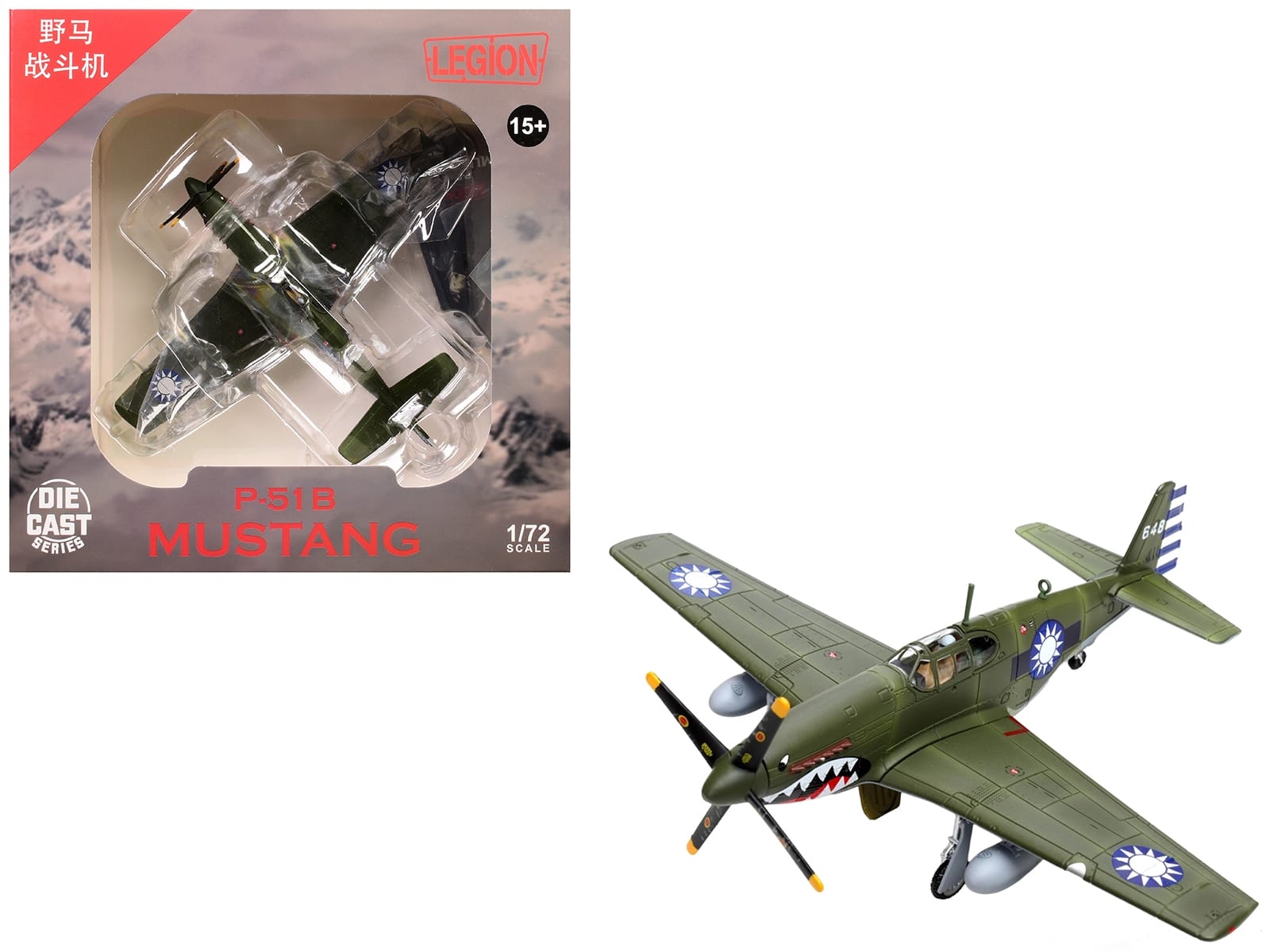 North American P-51C Mustang Aircraft "648 No.32 Squadron" (1945) Chinese Air Force 1/72 Diecast Model Airplane by Legion