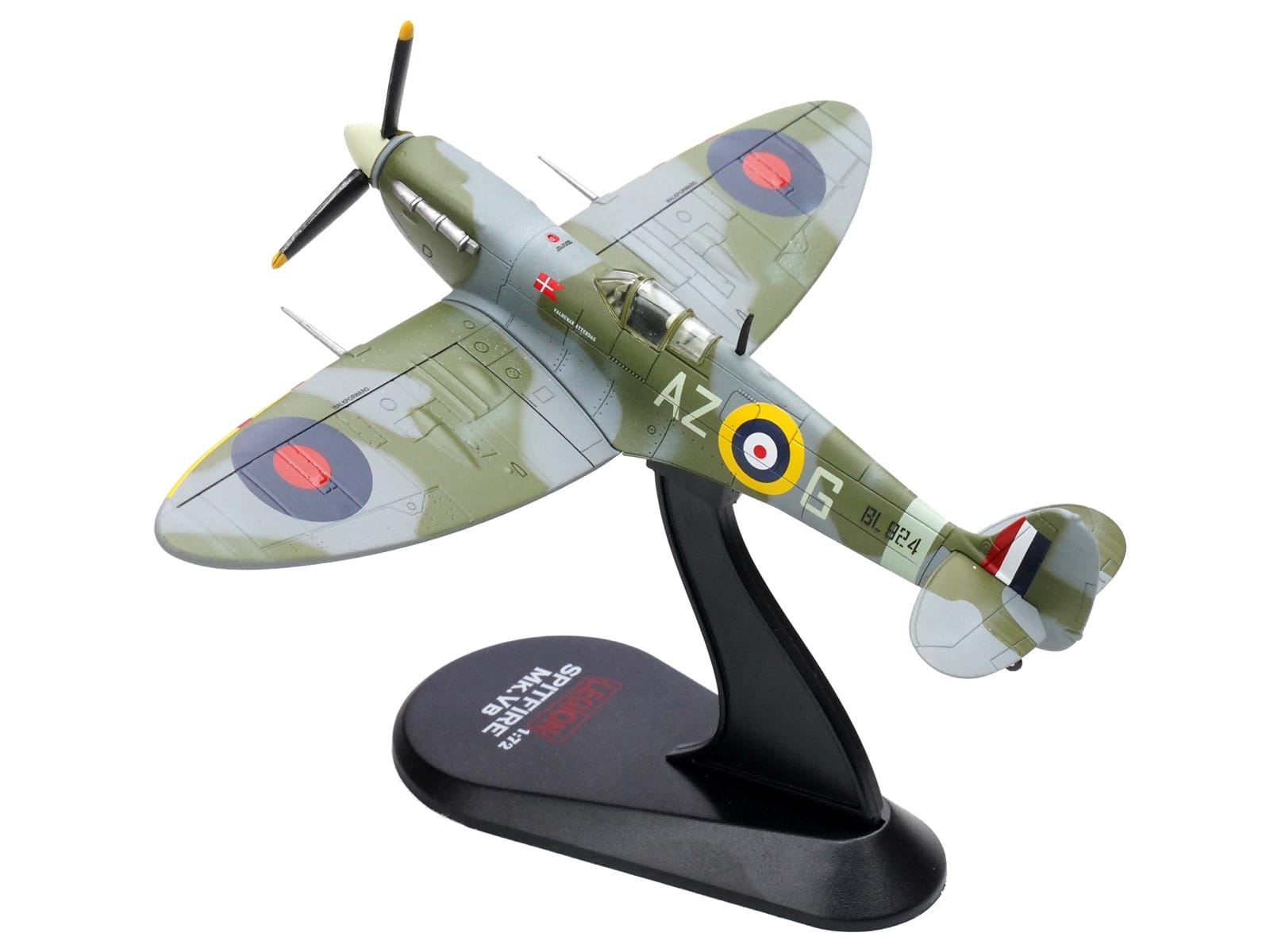 Supermarine Spitfire Mk Vb Fighter Aircraft "BL924 Pilot Officer Aksel Svendsen Danish Presentation Spitfire Valdemar Atterdag No. 234 Madras Presidency Squadron" (1942) Royal Air Force 1/72 Diecast Model by Legion - Image 4