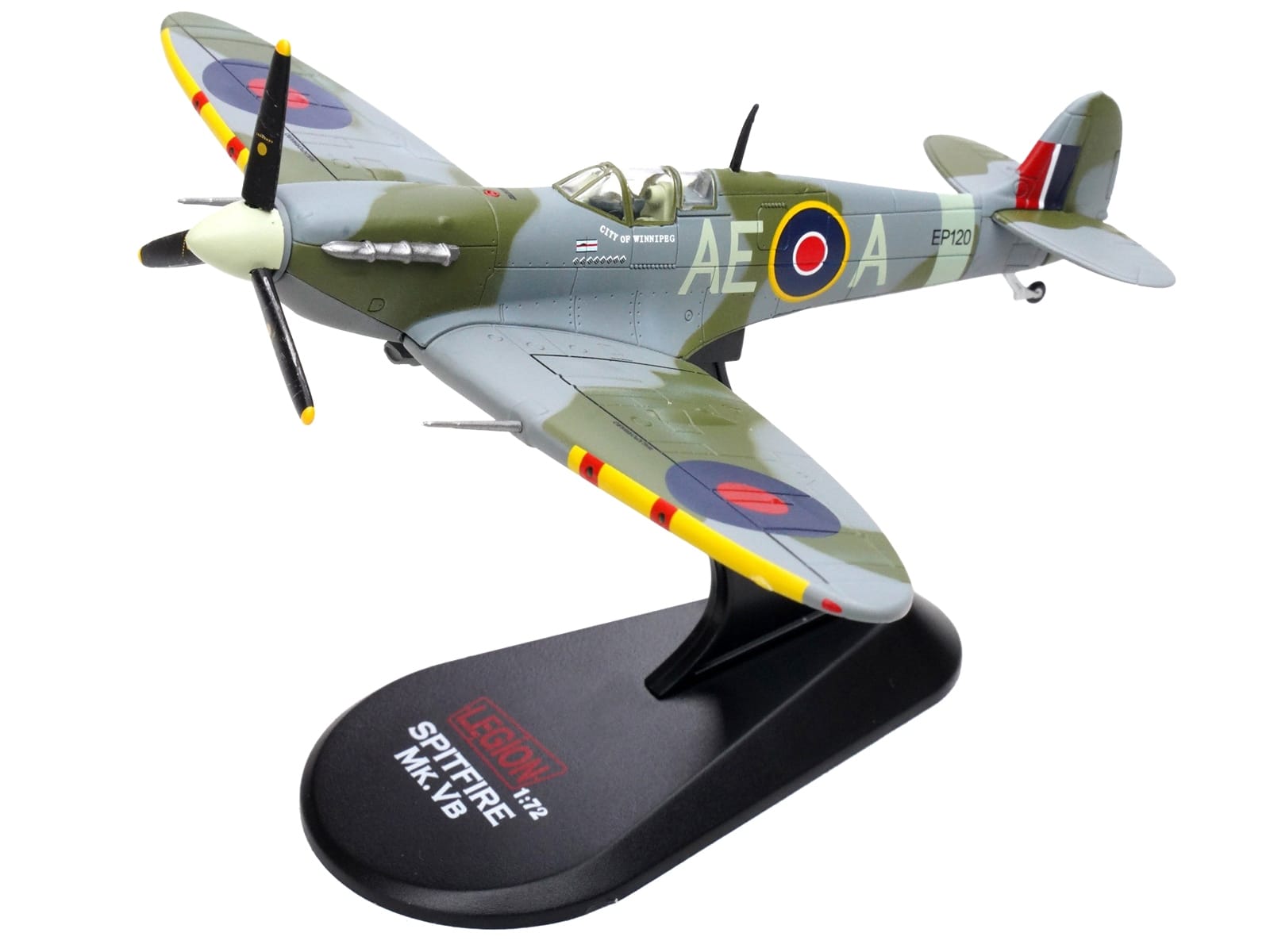 Supermarine Spitfire Mk Vb Fighter Aircraft "EP120 Flight Lieutenant James 'Jeff' Northcott No. 402 City of Winnipeg Squadron" (1943-1944) Royal Canadian Air Force 1/72 Diecast Model by Legion - Image 5