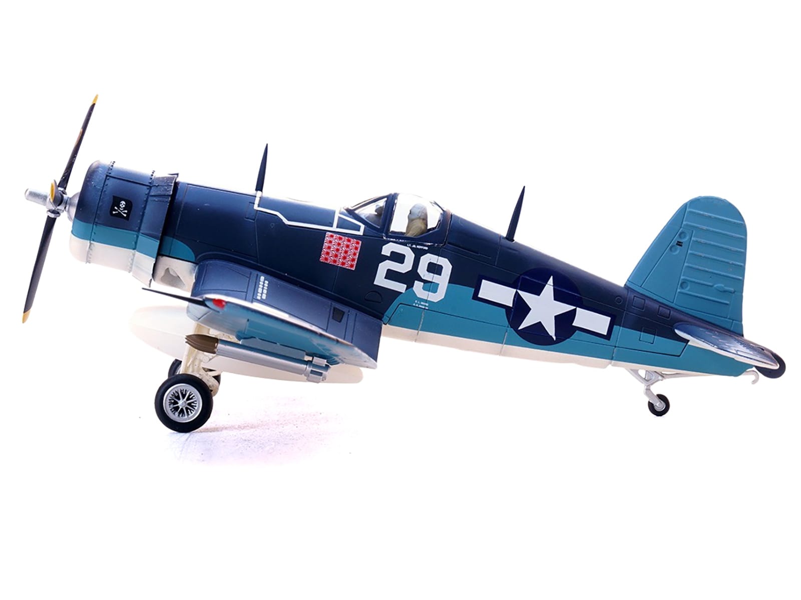 Vought F4U-1A Corsair Fighter Aircraft "Ace Ira Kepford VF-17 Jolly Rogers Bougainville Solomon Islands" (1944) United States Navy 1/72 Diecast Model by Legion - Image 2