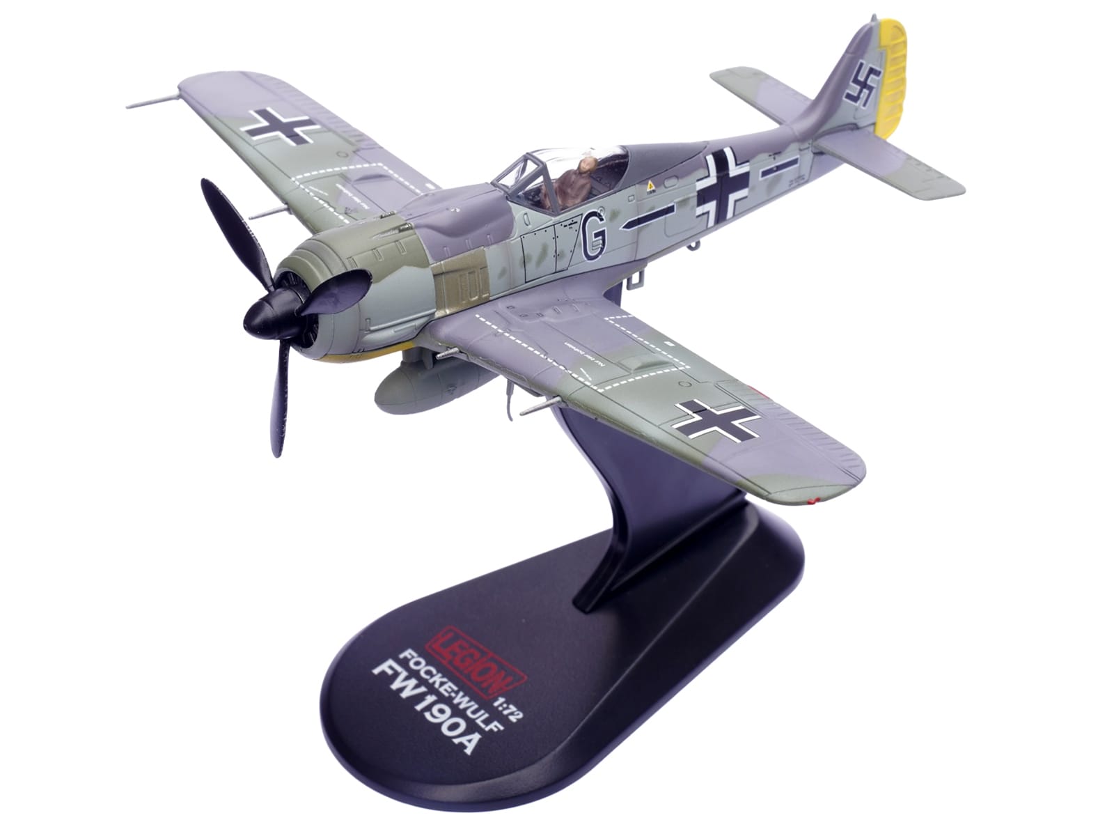 Focke-Wulf Fw 190A Aircraft "14-Victory Ace Hauptmann Wilhelm Gath Stab/JG 26 Schlageter France" (1942) German Luftwaffe 1/72 Diecast Model Airplane by Legion - Image 4