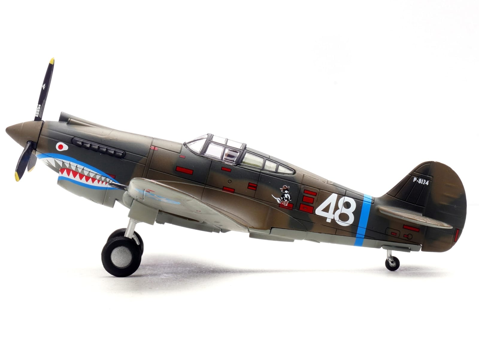 Curtiss P-40B/C Warhawk Fighter Aircraft "White 48 David Lee 'Tex' Hill 2nd Squadron Panda Bears Chinese Air Force Burma" (1942) 1st American Volunteer Group 1/72 Diecast Model Airplane by Legion - Image 2