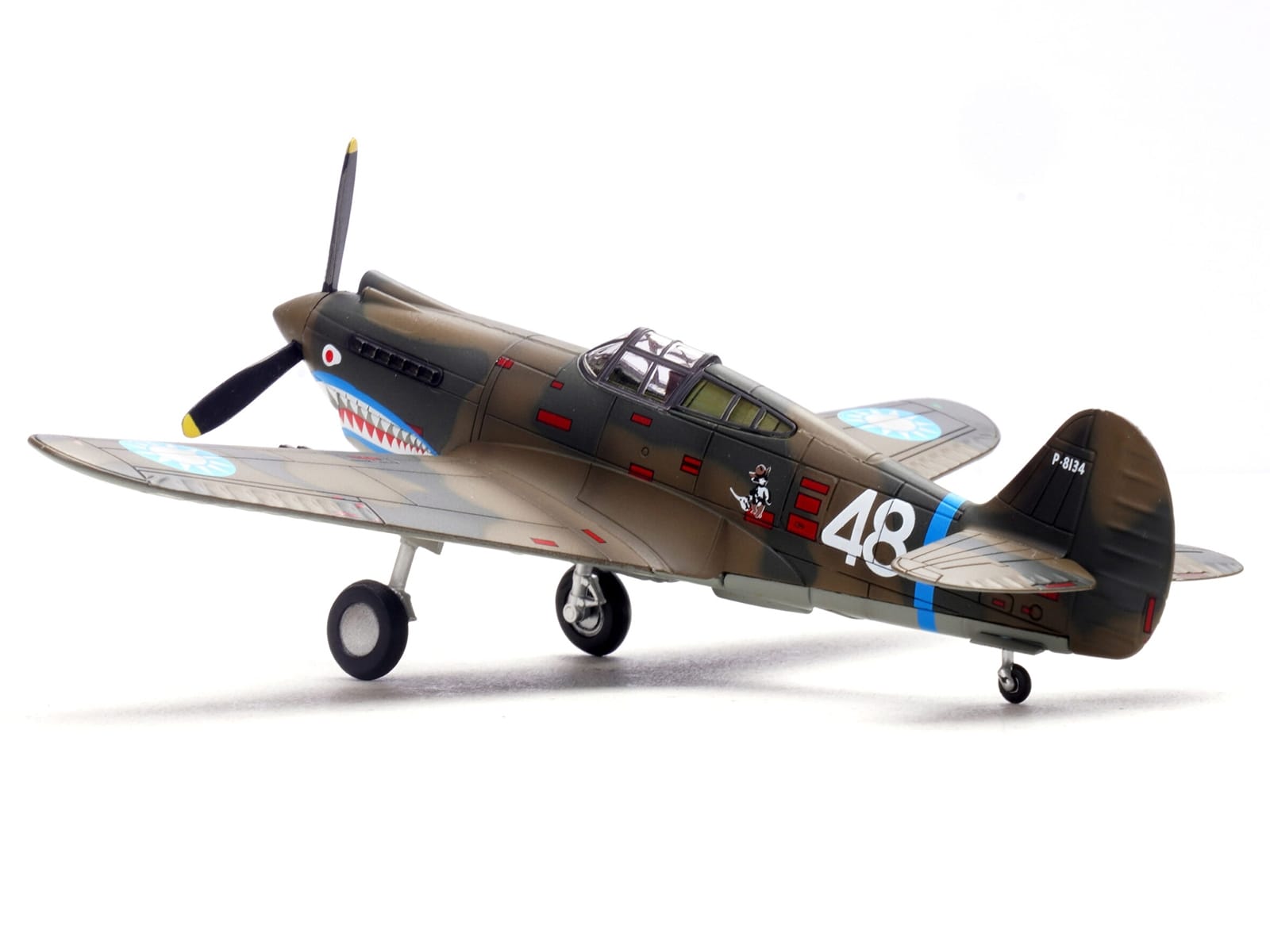 Curtiss P-40B/C Warhawk Fighter Aircraft "White 48 David Lee 'Tex' Hill 2nd Squadron Panda Bears Chinese Air Force Burma" (1942) 1st American Volunteer Group 1/72 Diecast Model Airplane by Legion - Image 3