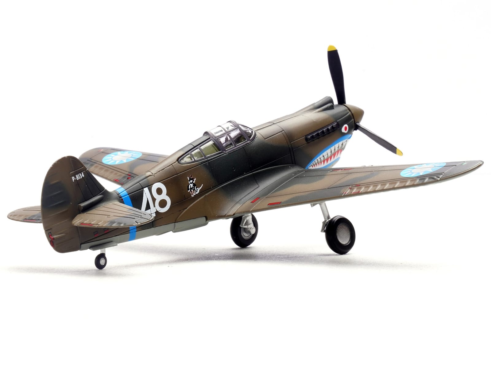Curtiss P-40B/C Warhawk Fighter Aircraft "White 48 David Lee 'Tex' Hill 2nd Squadron Panda Bears Chinese Air Force Burma" (1942) 1st American Volunteer Group 1/72 Diecast Model Airplane by Legion - Image 4