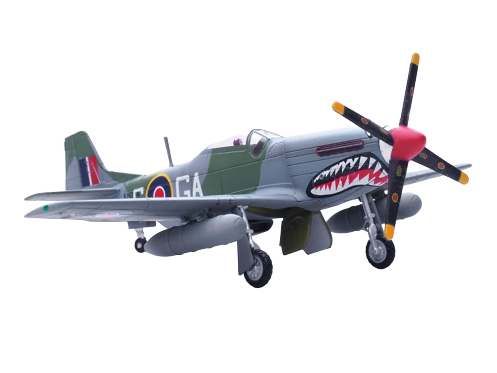 North American Mustang Mk.IV Aircraft "KH774 F/L Ellis Blanchford No. 112 'Shark' Squadron 239 Wing Italy" (1945) Royal Air Force 1/72 Diecast Model Airplane by Legion - Image 2