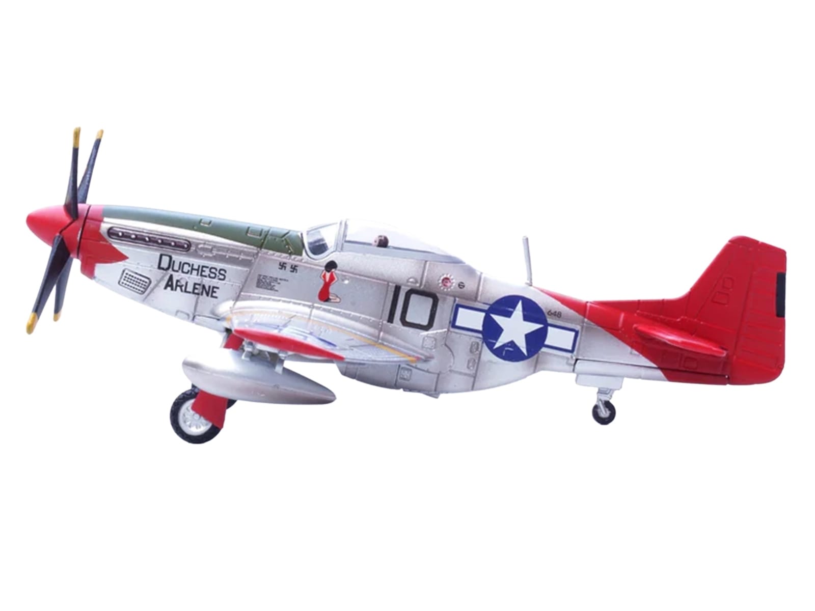 North American P-51D Mustang Aircraft "Duchess Arlene Robert Williams 100th Fighter Squadron 332nd Fighter Group Tuskegee Airmen Fifteenth Air Force Italy" (1944) United States Army Air Forces 1/72 Diecast Model Airplane by Legion - Image 4