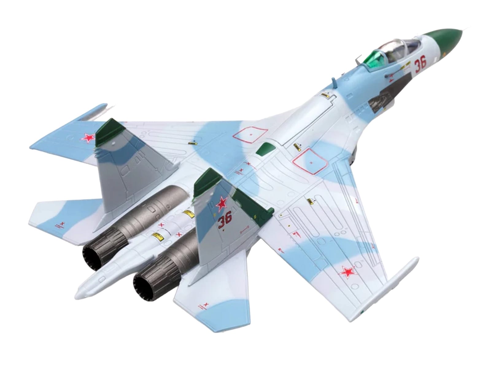 Sukhoi Su-27 Flanker-B Aircraft "Red 36 941st Fighter Aviation Regiment" (1987) Soviet Air Force 1/100 Diecast Model Airplane by Legion - Image 2