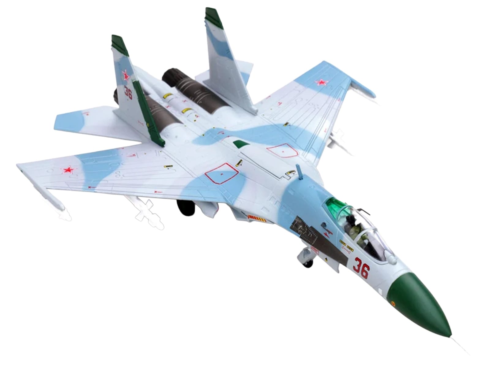 Sukhoi Su-27 Flanker-B Aircraft "Red 36 941st Fighter Aviation Regiment" (1987) Soviet Air Force 1/100 Diecast Model Airplane by Legion - Image 3