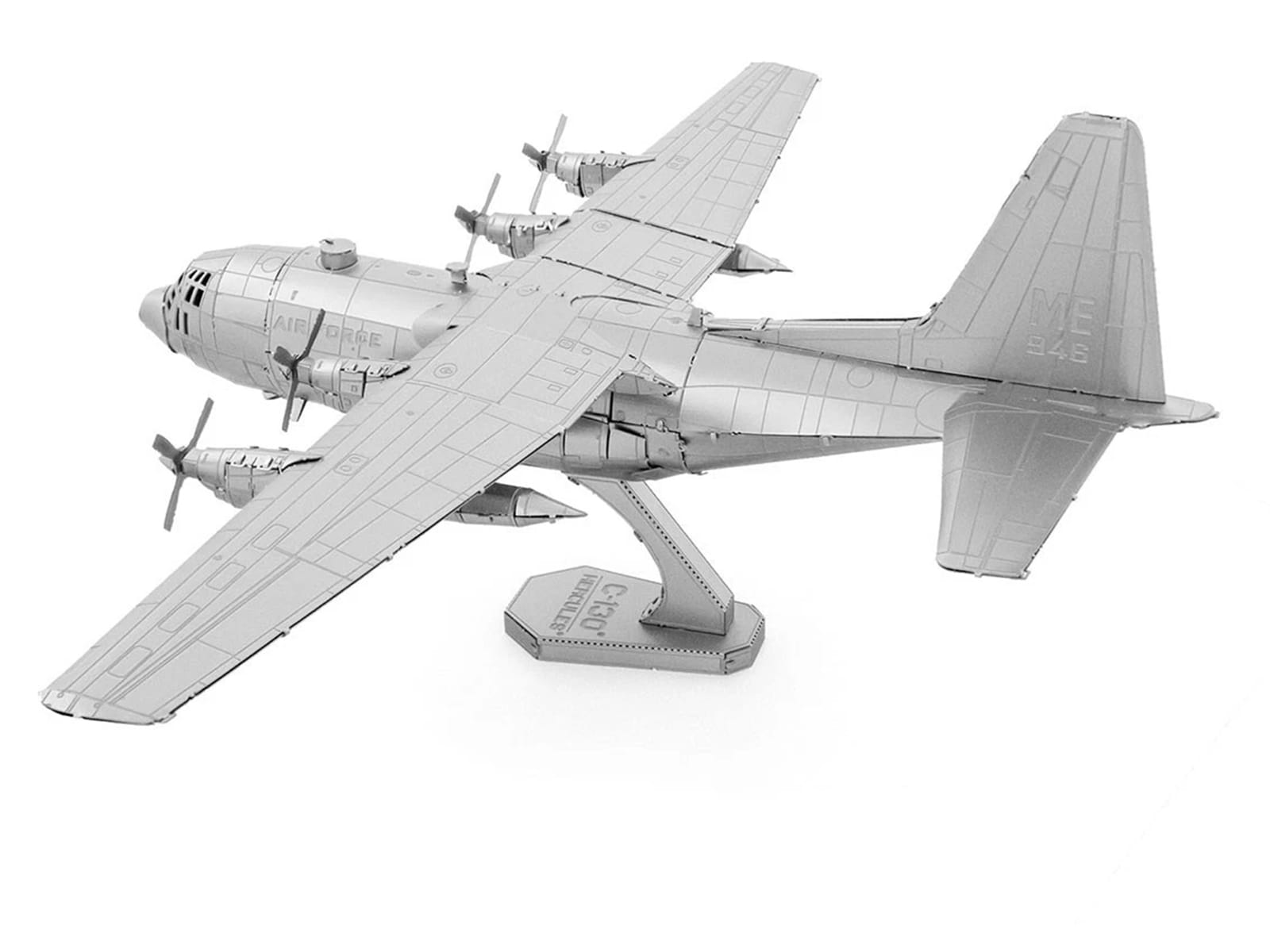 Model Kit Lockheed C-130 Hercules Transport Aircraft "United States Air Force" (Moderate Difficulty) Steel Model by Metal Earth - Image 3