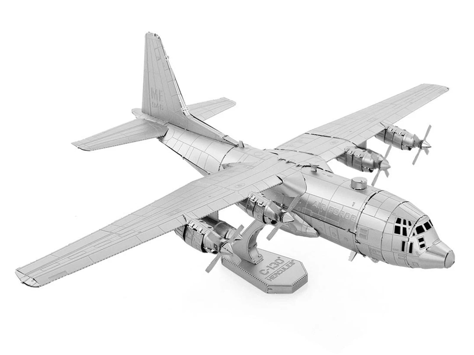 Model Kit Lockheed C-130 Hercules Transport Aircraft "United States Air Force" (Moderate Difficulty) Steel Model by Metal Earth - Image 4