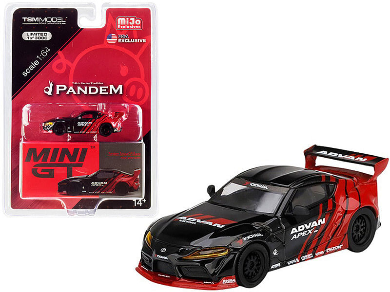 Toyota Pandem GR Supra V1.0 Black and Red “Advan” SEMA Show (2019) Limited Edition to 3000 pieces Worldwide 1/64 Diecast Model Car by True Scale Miniatures