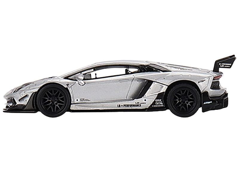 Lamborghini Aventador LB WORKS Matt Silver with Carbon Hood Limited Edition to 4800 pieces Worldwide 1/64 Diecast Model Car by True Scale Miniatures