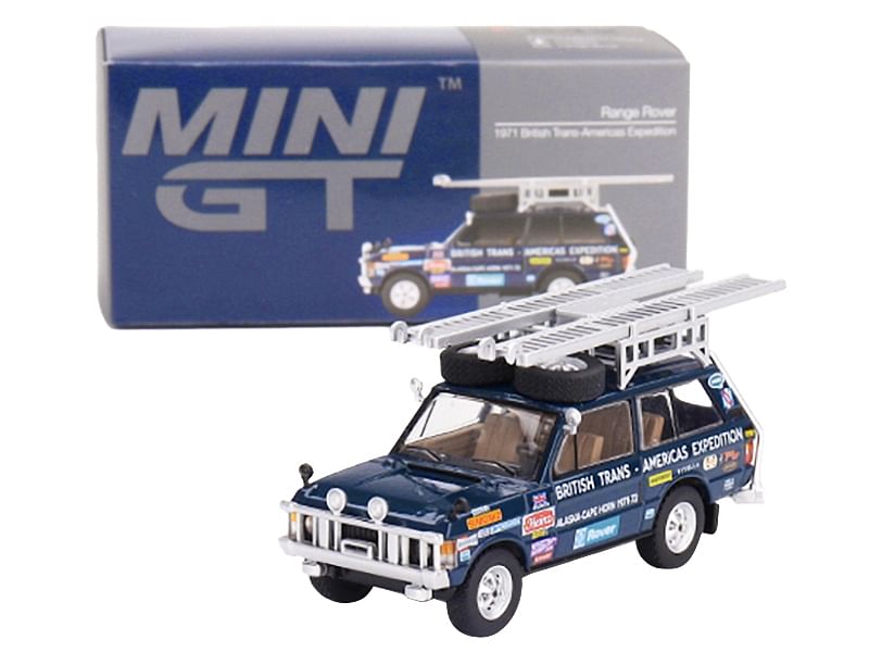 Land Rover Range Rover Blue “1971 British Trans-Americas Expedition (VXC-868K)” with Roof Rack and Ladder Limited Edition to 3000 pieces Worldwide 1/64 Diecast Model Car by True Scale Miniatures