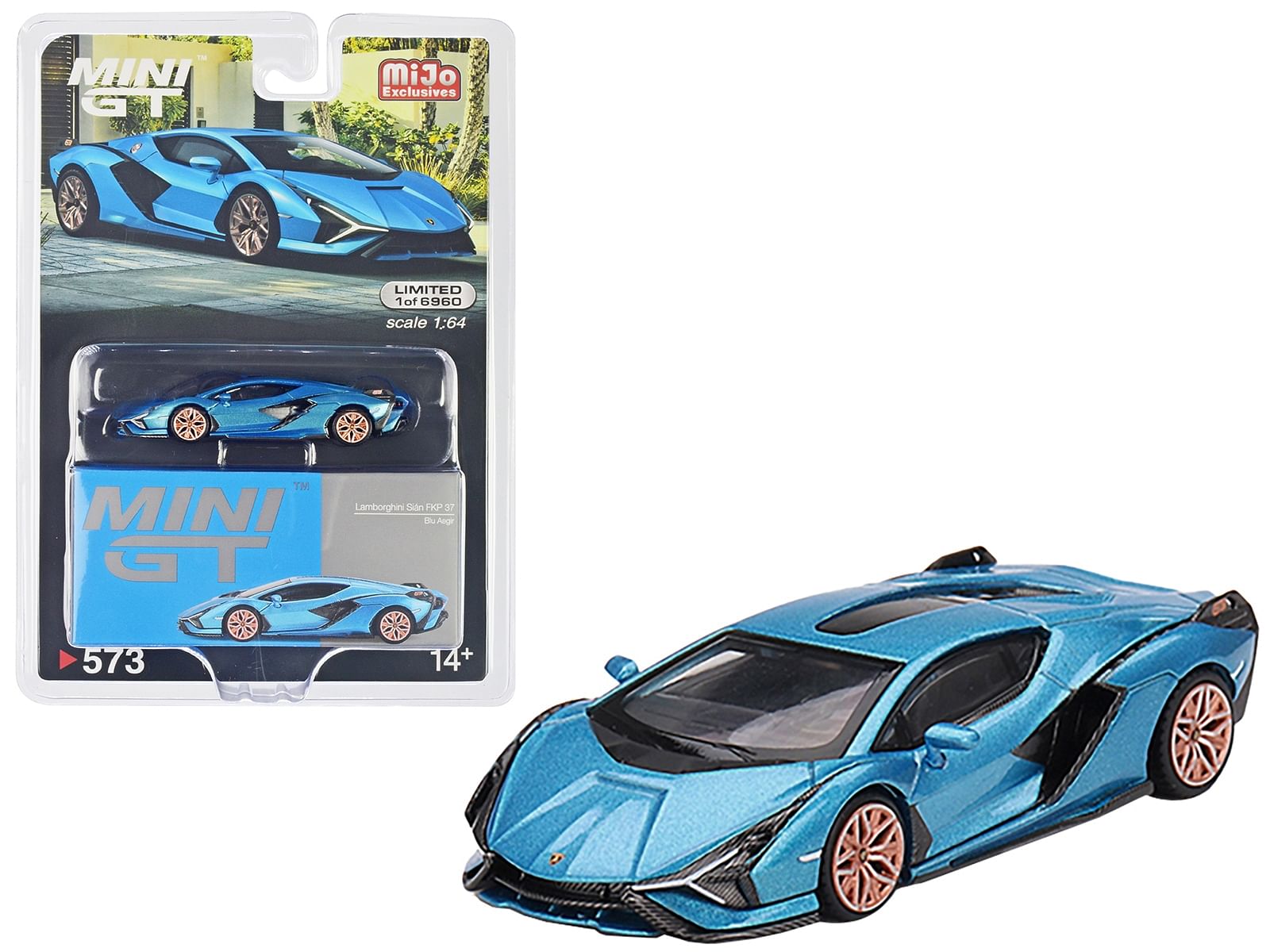 Lamborghini Sian FKP 37 Blu Aegir Blue Metallic Limited Edition to 6960 pieces Worldwide 1/64 Diecast Model Car by True Scale Miniatures