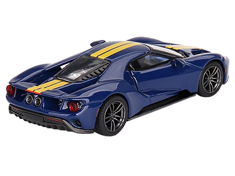 Ford GT Sunoco Blue with Yellow Stripes Limited Edition to 3600 pieces Worldwide 1/64 Diecast Model Car by Mini GT - Image 2