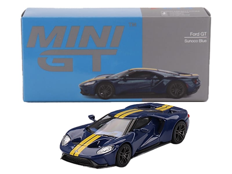 Ford GT Sunoco Blue with Yellow Stripes Limited Edition to 3600 pieces Worldwide 1/64 Diecast Model Car by Mini GT - Image 3