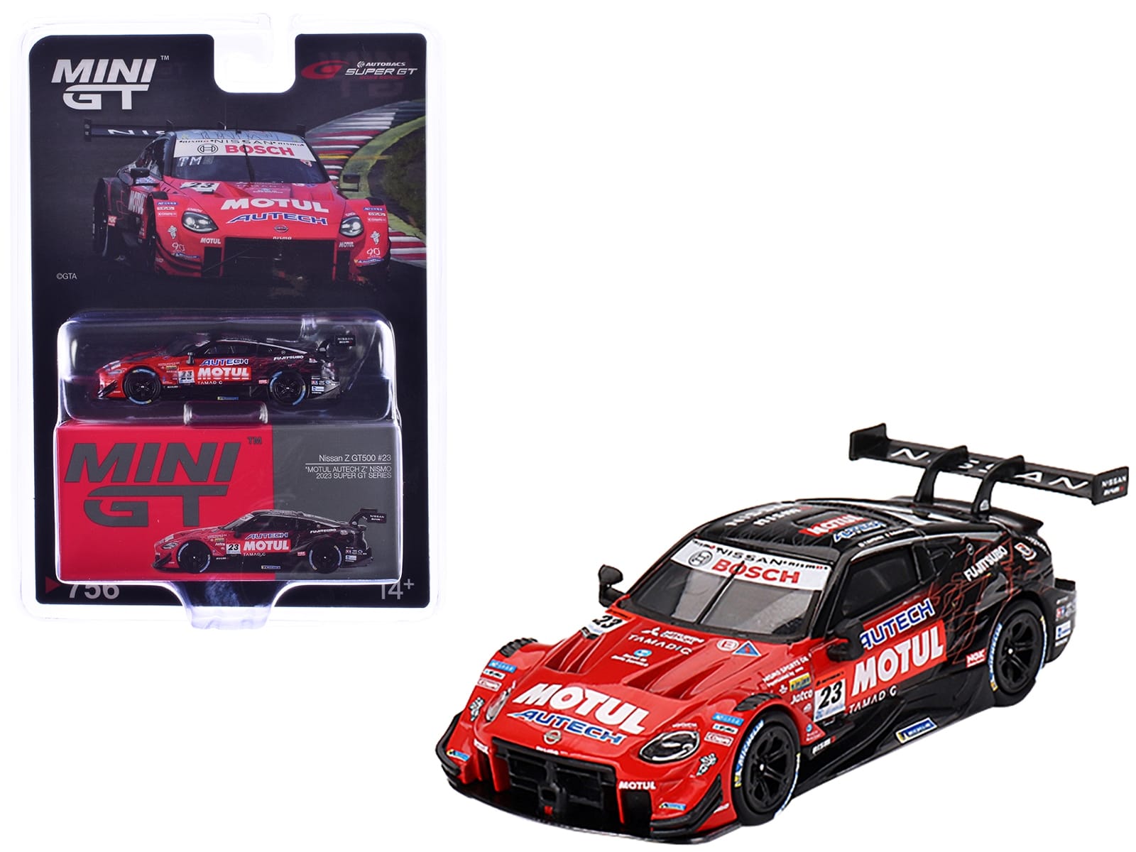 Nissan Z GT500 #23 Tsugio Matsuda - Ronnie Quintarelli "NISMO" "Super GT Series" (2023) Limited Edition 1/64 Diecast Model Car by Mini GT - Image 3