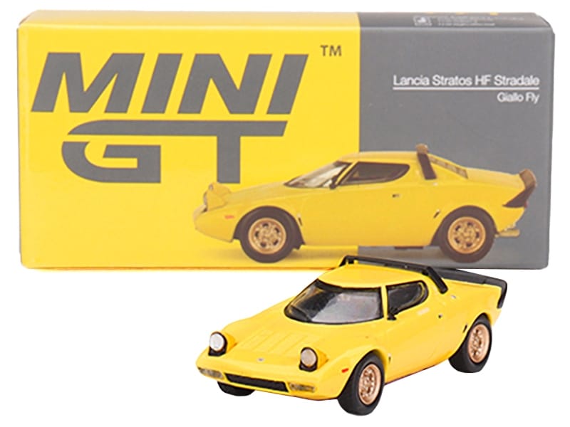 Lancia Stratos HF Stradale Giallo Fly Yellow Limited Edition to 1440 pieces Worldwide 1/64 Diecast Model Car by Mini GT - Image 3