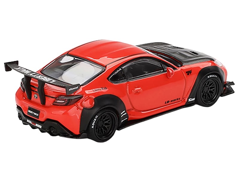 Toyota GR86 "LB-Nation - Liberty Walk" Red with Carbon Hood Limited Edition 1/64 Diecast Model Car by Mini GT - Image 2