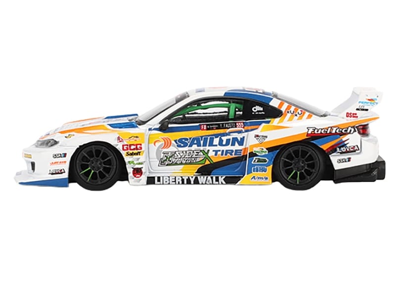 Nissan "LB-Super Silhouette" S15 SILVIA RHD (Right Hand Drive) #555 Yukio Fausto "Formula Drift Japan" (2023) Limited Edition 1/64 Diecast Model Car by Mini GT - Image 2