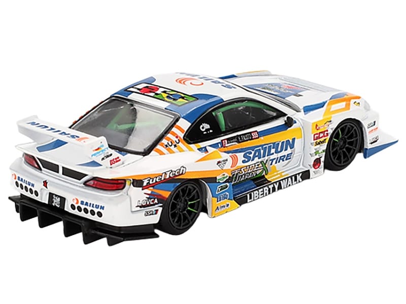 Nissan "LB-Super Silhouette" S15 SILVIA RHD (Right Hand Drive) #555 Yukio Fausto "Formula Drift Japan" (2023) Limited Edition 1/64 Diecast Model Car by Mini GT - Image 3