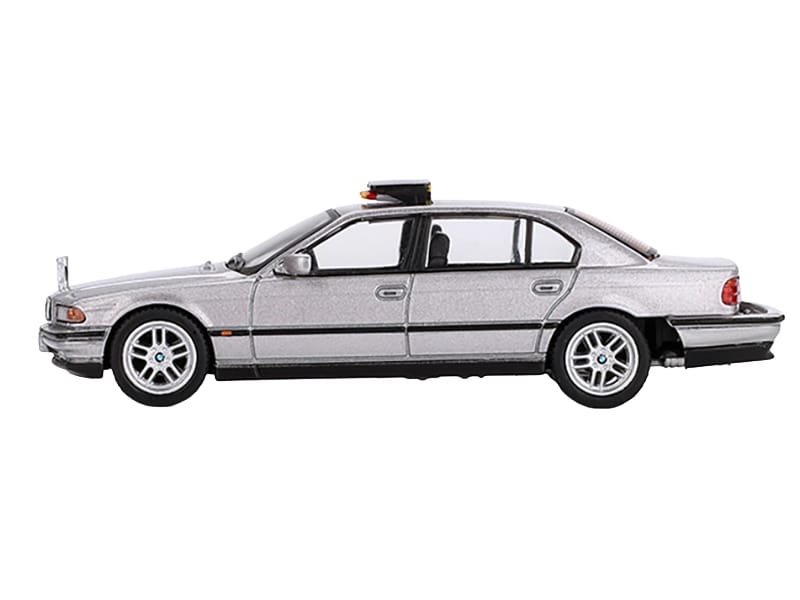 BMW 750IL Gray Metallic 007 James Bond "Tomorrow Never Dies" (1997) Movie Limited Edition 1/64 Diecast Model Car by Mini GT - Image 2
