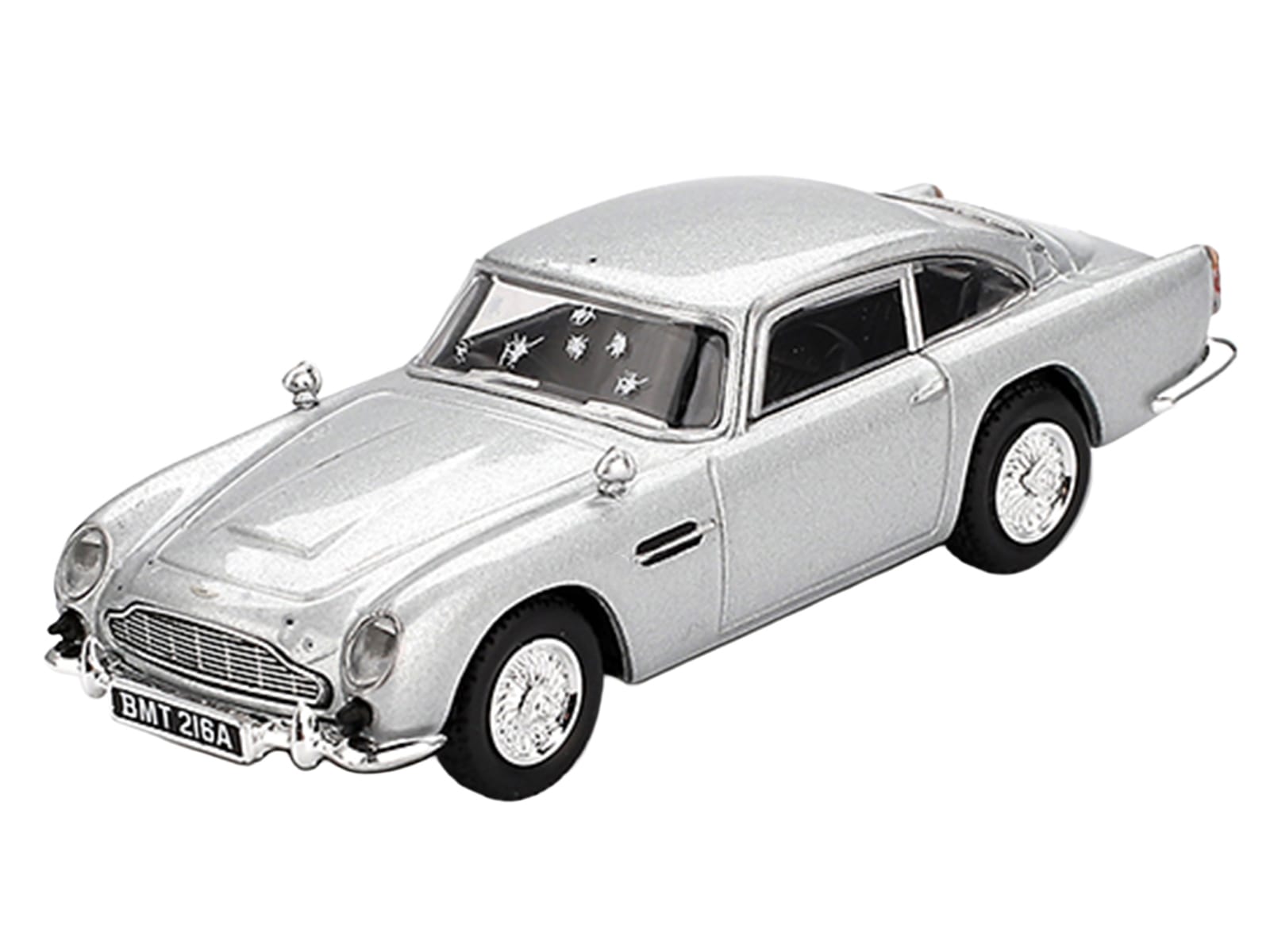 Aston Martin DB5 RHD (Right Hand Drive) Birch Silver Metallic (Damaged) 007 James Bond "Skyfall" (2012) Movie Limited Edition 1/64 Diecast Model Car by Mini GT - Image 2