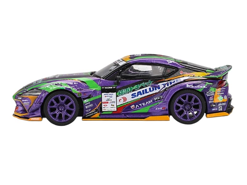 Toyota GR Supra KUHL RHD (Right Hand Drive) #91 Shingo Hatanaka "Evangelion Racing" "D1 Grand Prix" (2021) Limited Edition 1/64 Diecast Model Car by Mini GT - Image 2