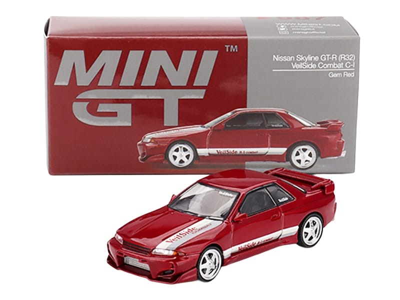 Nissan Skyline GT-R (R32) RHD (Right Hand Drive) "Veilside Combat C-I" Gem Red Metallic Limited Edition 1/64 Diecast Model Car by Mini GT - Image 4