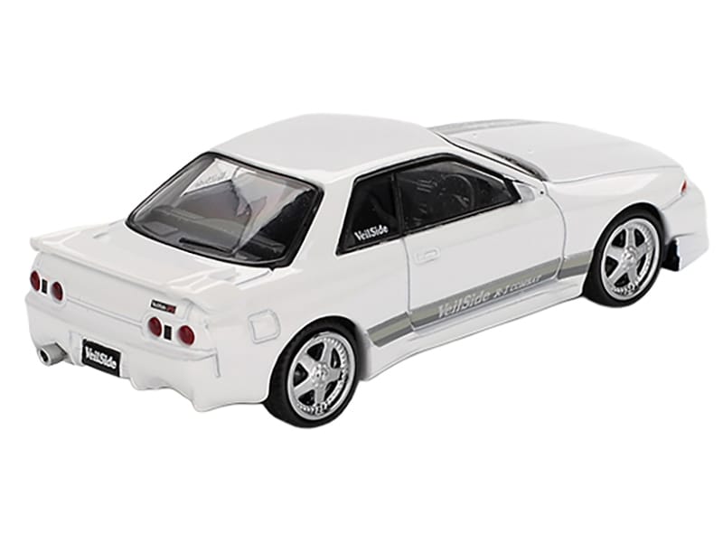 Nissan Skyline GT-R (R32) RHD (Right Hand Drive) "Veilside Combat C-I" White with Gray Stripes Limited Edition 1/64 Diecast Model Car by Mini GT - Image 3