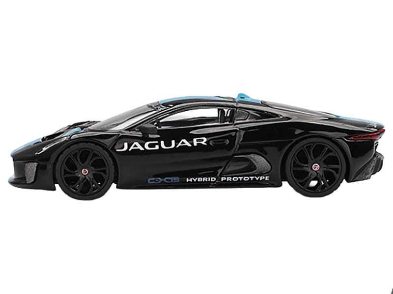 Jaguar C-X75 Black with Light Blue Stripe Limited Edition 1/64 Diecast Model Car by Mini GT - Image 2