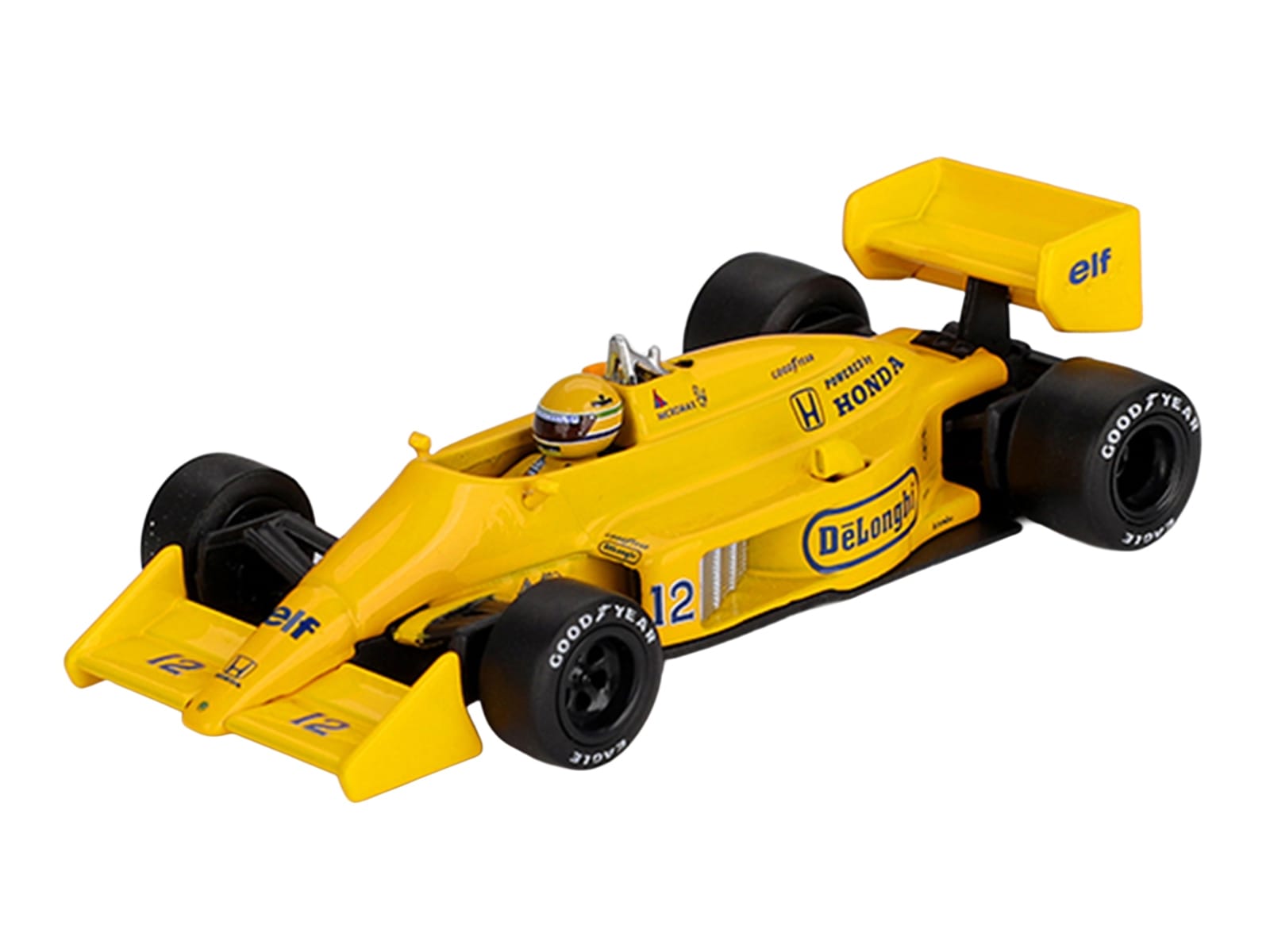Lotus 99T #12 Ayrton Senna Winner Formula One F1 "Monaco GP" (1987) with Driver Figure Limited Edition 1/64 Die Cast Model Car by Mini GT - Image 2