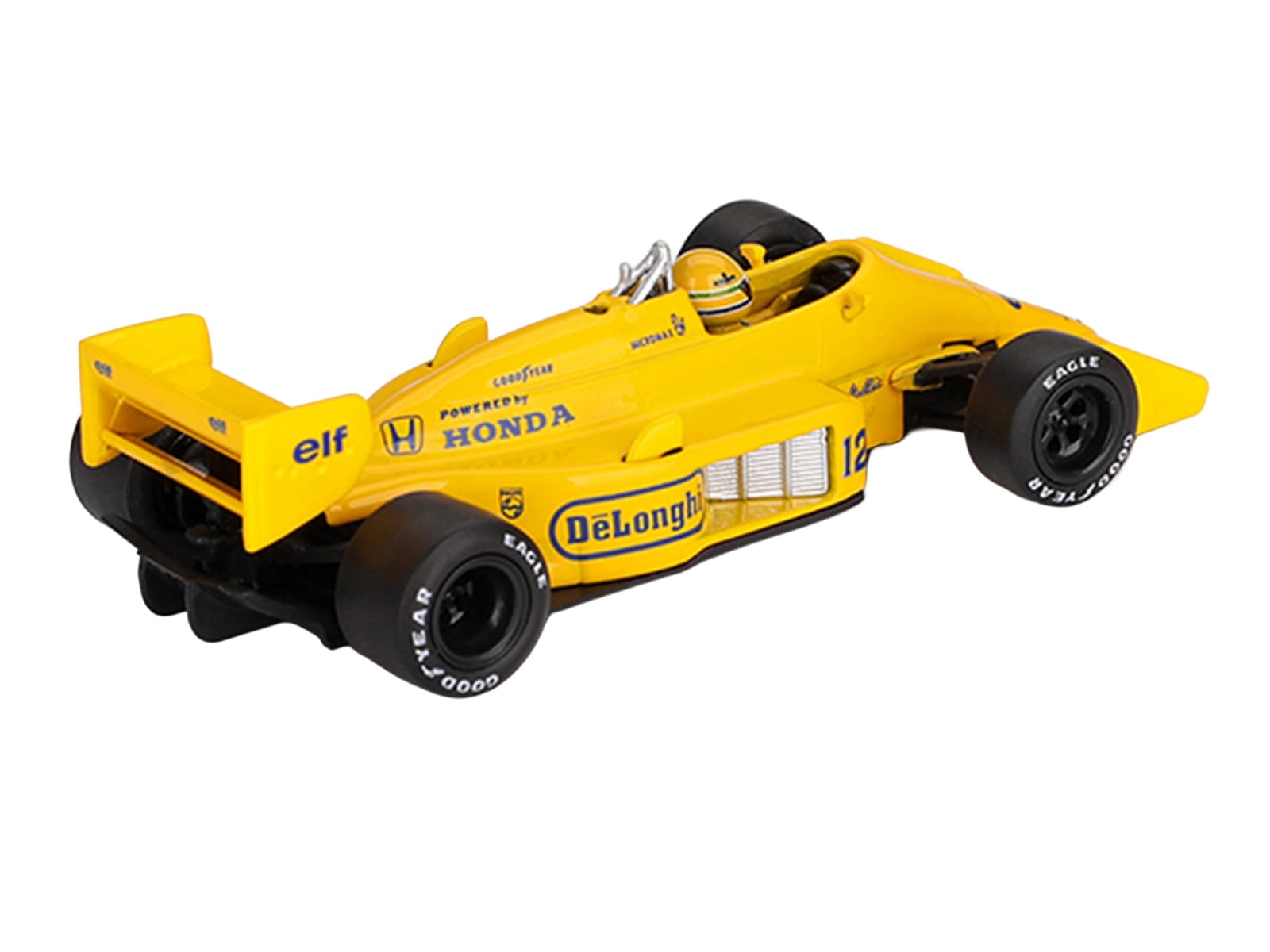 Lotus 99T #12 Ayrton Senna Winner Formula One F1 "Monaco GP" (1987) with Driver Figure Limited Edition 1/64 Die Cast Model Car by Mini GT - Image 4