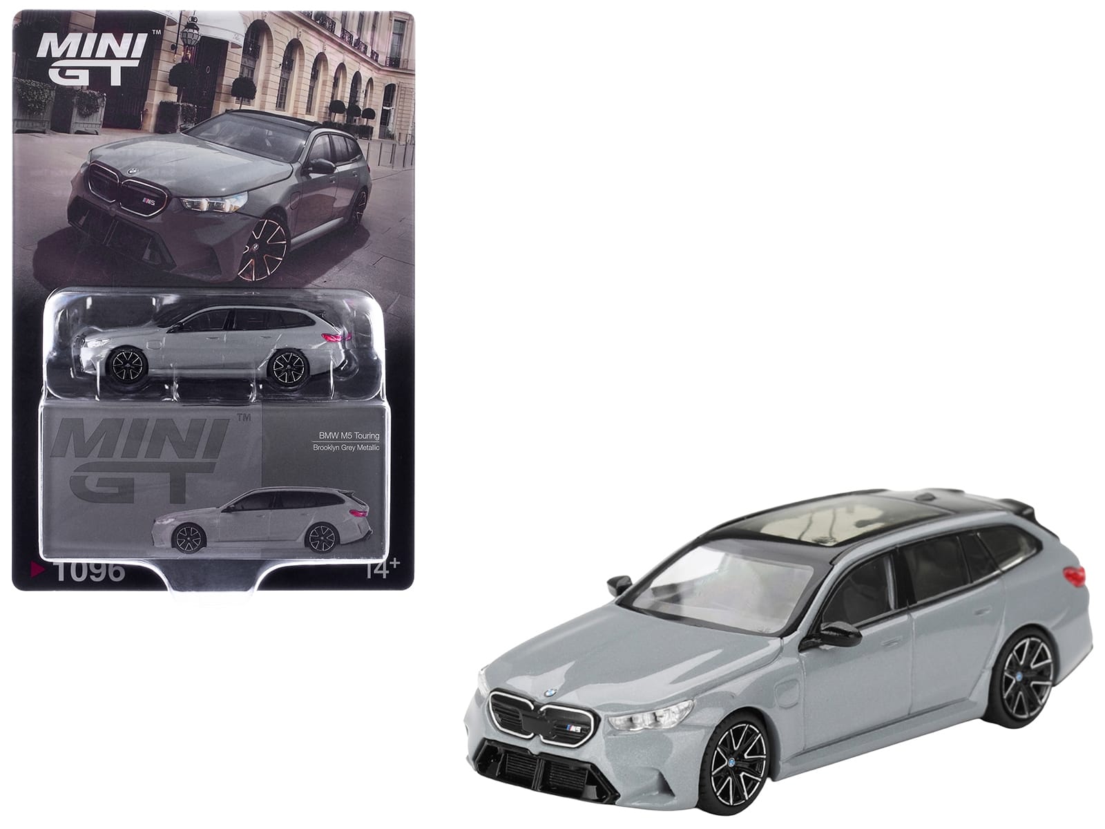 BMW M5 Touring Brooklyn Gray Metallic with Sunroof 1/64 Diecast Model Car by Mini GT