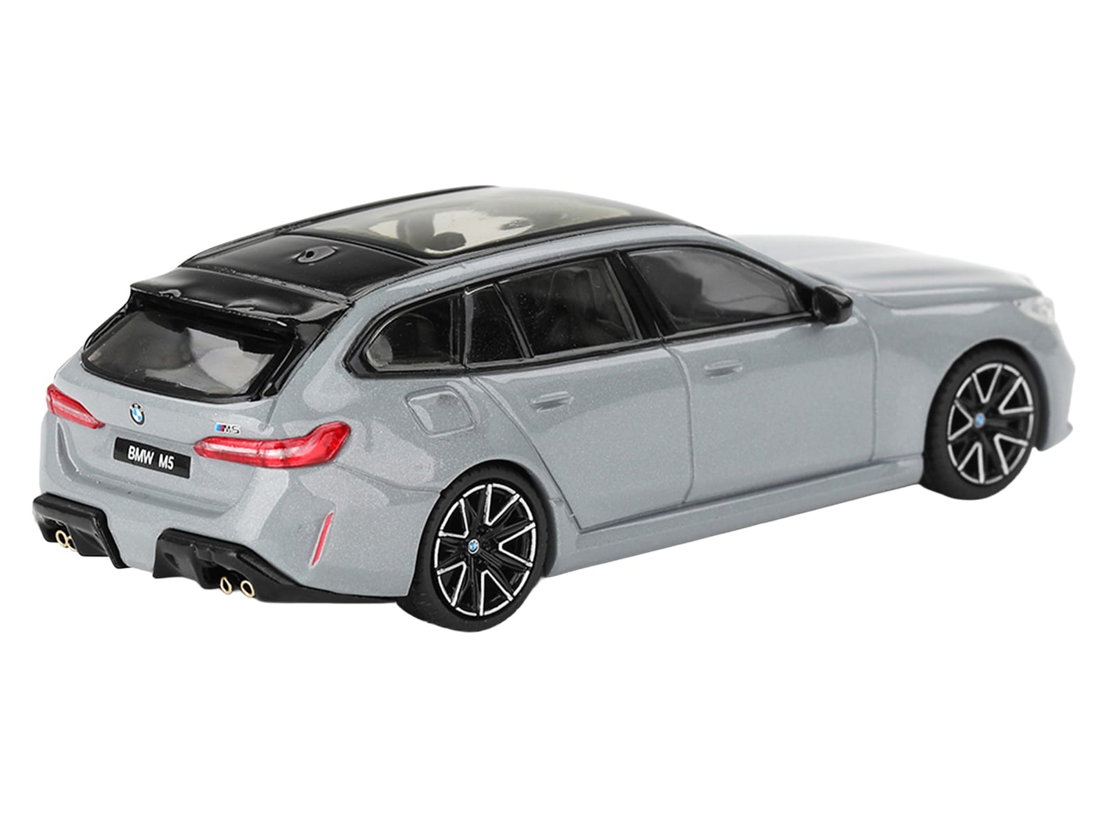 BMW M5 Touring Brooklyn Gray Metallic with Sunroof 1/64 Diecast Model Car by Mini GT - Image 3