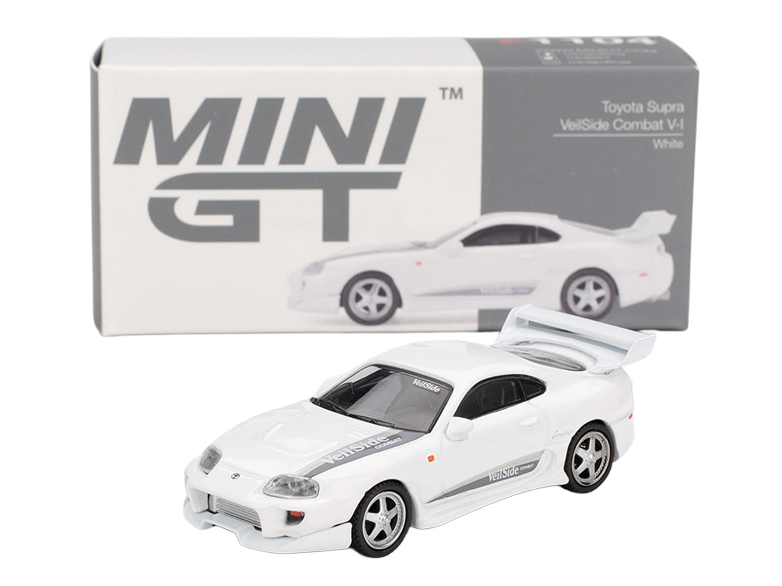 Toyota Supra "VeilSide Combat V-I" White Limited Edition 1/64 Die Cast Model Car by Mini GT - Image 4