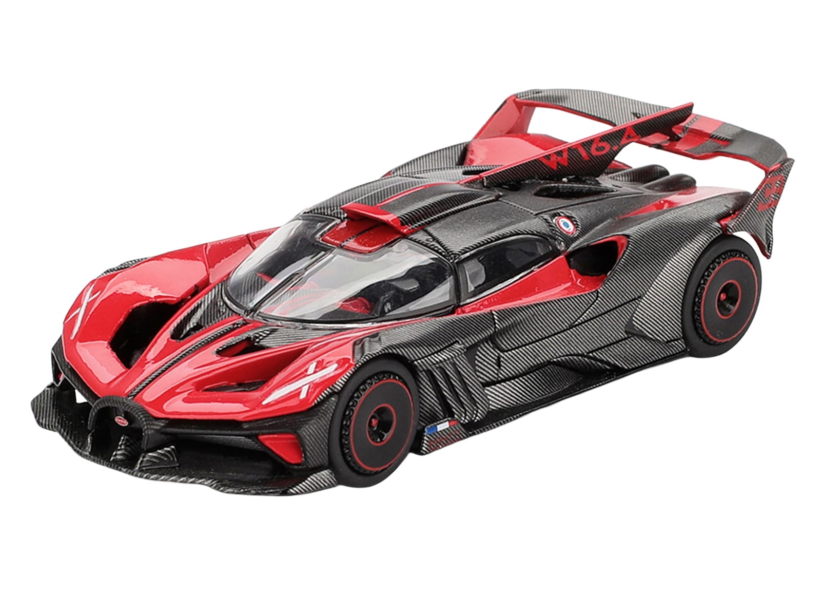 Bugatti Bolide Red and Carbon Fiber Limited Edition 1/64 Diecast Model Car by Mini GT - Image 2