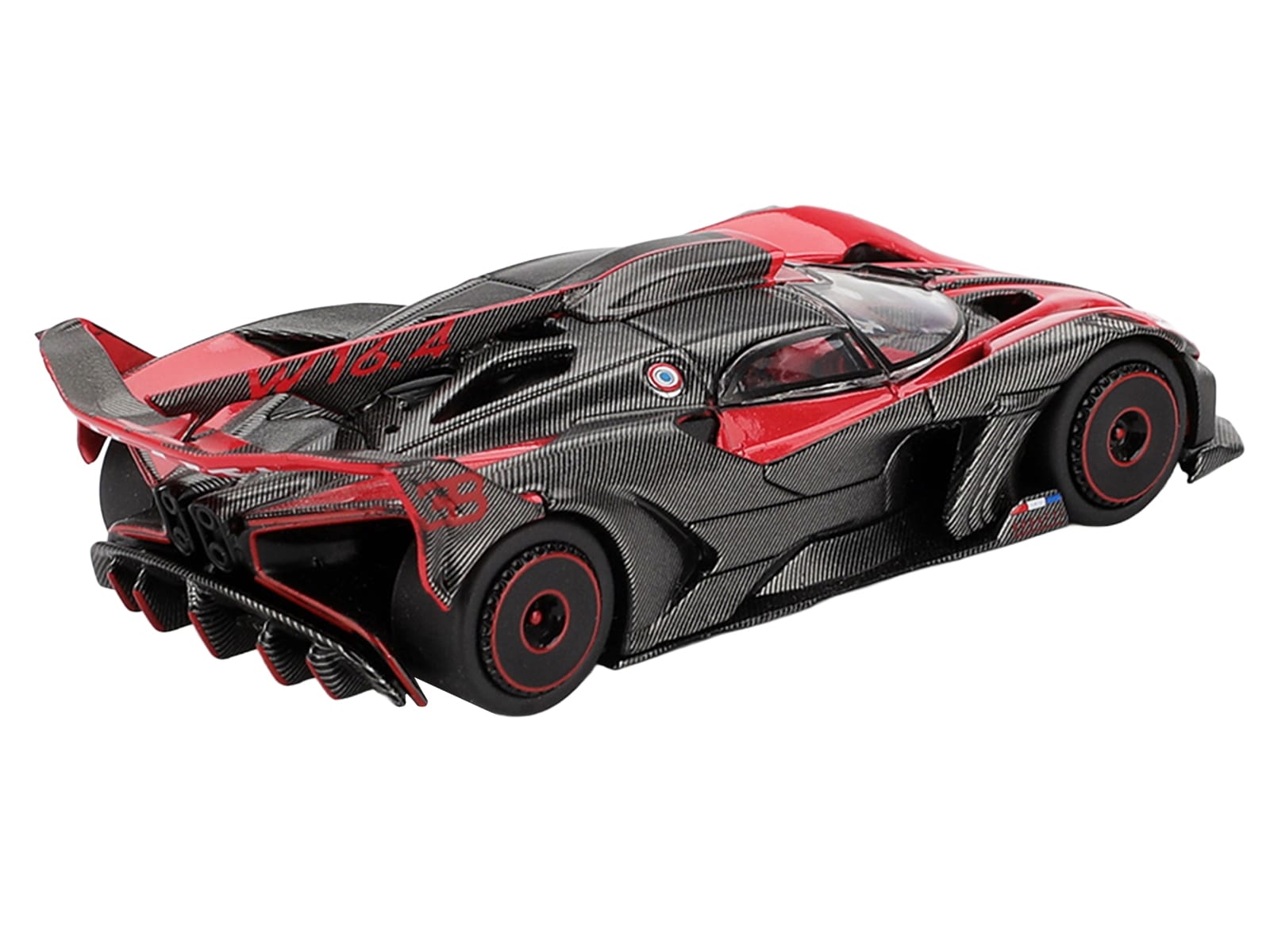 Bugatti Bolide Red and Carbon Fiber Limited Edition 1/64 Diecast Model Car by Mini GT - Image 4