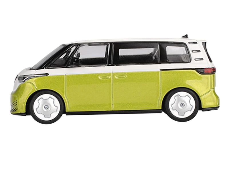 Volkswagen ID. Buzz Van Pomelo Yellow Metallic and Candy White Limited Edition 1/64 Diecast Model Car by Mini GT - Image 2
