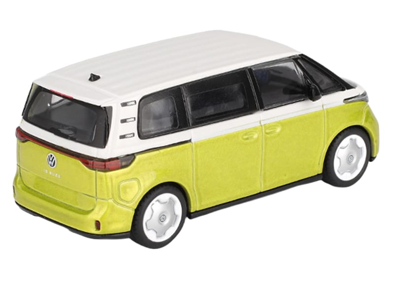 Volkswagen ID. Buzz Van Pomelo Yellow Metallic and Candy White Limited Edition 1/64 Diecast Model Car by Mini GT - Image 3