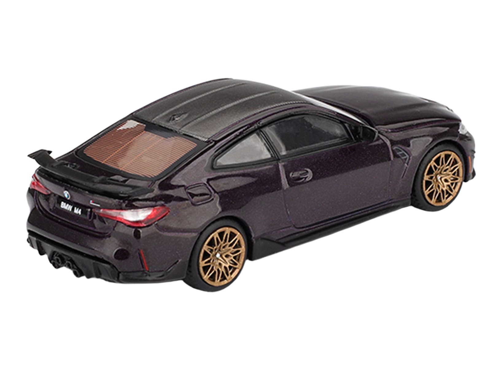 BMW M4 M-Performance Daytona Violet Metallic with Carbon Top Limited Edition 1/64 Diecast Model Car by Mini GT - Image 3